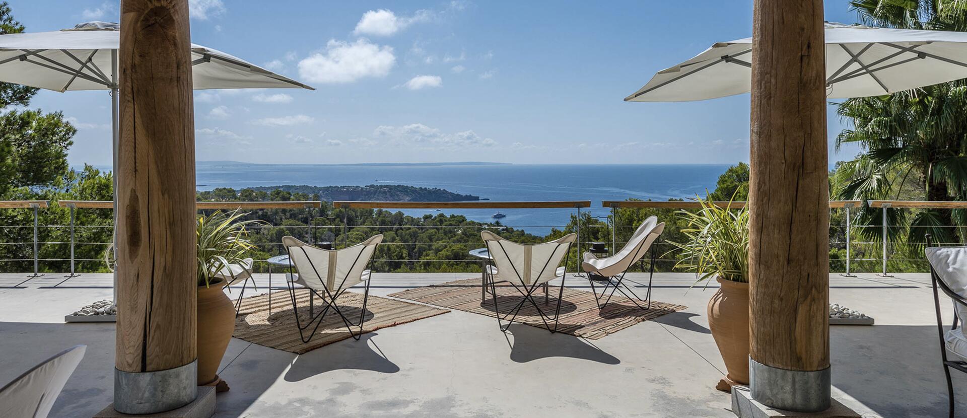 Vakantievilla op Ibiza met uitzicht op zee